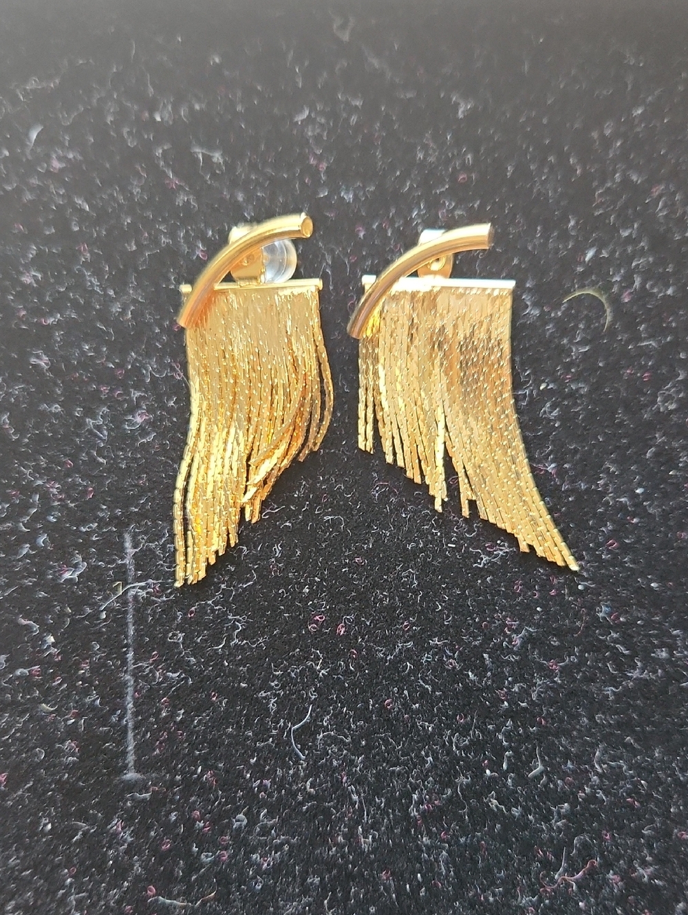 Gold Fringe Drop Earrings - Women Jewelry from Boutique Mexico City Never Worn